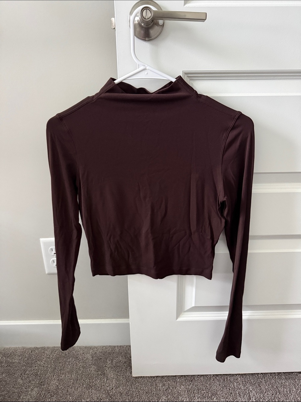 Lululemon Align Long-Sleeve Mock Neck Crop Top - Dark Brown
